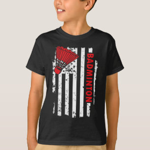 United Staaten USA Flag Badminton Player T-Shirt