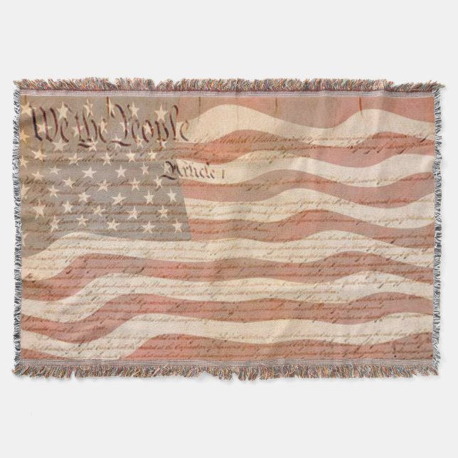 United Staaten Verfassung Amerikanische Flagge Pat Decke (Vorderseite)