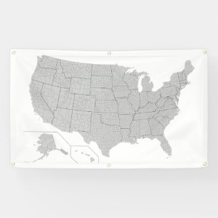United Staaten verfolgt Landkreis Map Banner