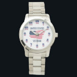 United Staaten Veteran Silver Bracelet Watch Armbanduhr<br><div class="desc">Diese maßgeschneiderte Armbanduhr ist das ideale Geschenk für alle Veteranen der Vereinigten Staaten.</div>