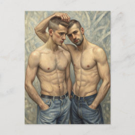 United Stance: An Embrace of Modern Affection Postkarte