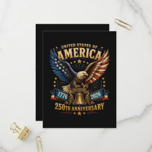 United States America 250. Jubiläum Adler Einladungspostkarte