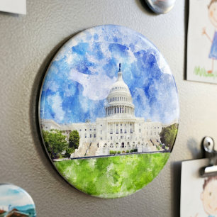 United States Capitol in Washington DC Aquarell Magnet