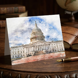 United States Capitol Pastellzeichnung Washington  Dankeskarte