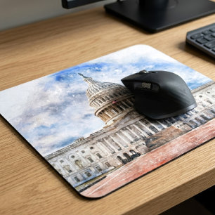 United States Capitol Pastellzeichnung Washington  Mousepad
