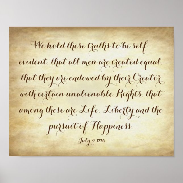 United States Declaration of Independence 1776 Poster (Vorne)