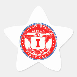 United States Lines Erste Klasse Stern-Aufkleber
