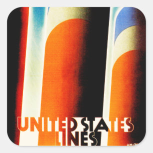 United States Lines Quadratischer Aufkleber