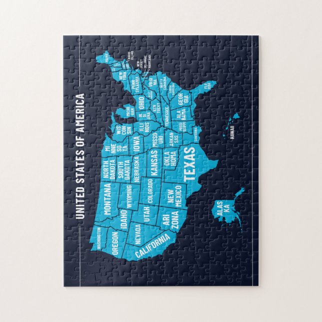 United States Map Teal Minimal Design (Vertikal)