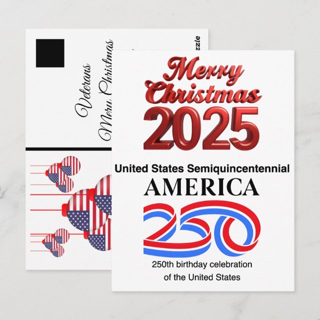 United States Semiquincentennial: New Year 2026 Postkarte (Vorne/Hinten)