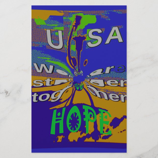 United USA Hope Stronger Together Briefpapier (Vorderseite)