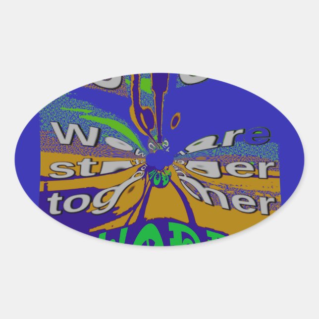 United USA Hope Stronger Together Ovaler Aufkleber (Vorderseite)