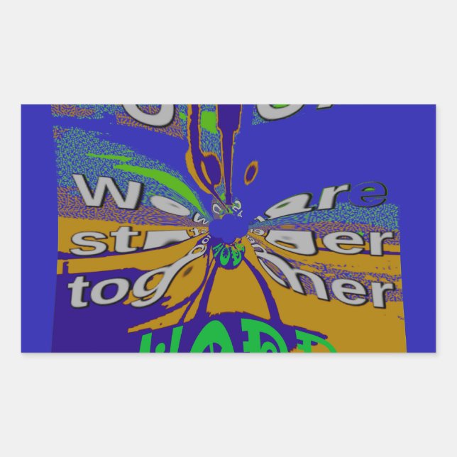 United USA Hope Stronger Together Rechteckiger Aufkleber (Vorderseite)