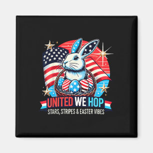 United We Hop - Patriotic Oaster Bunny Usa Pride Magnet