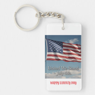 United We Stand: American Flag Custom Schlüsselanhänger