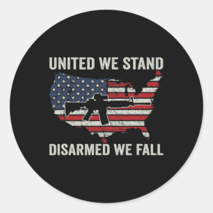 United We Stand Disarmawe Fall - Pro Guns USA Fl. Runder Aufkleber