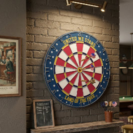 United We Stand Land of the Free Patriotic Dartscheibe