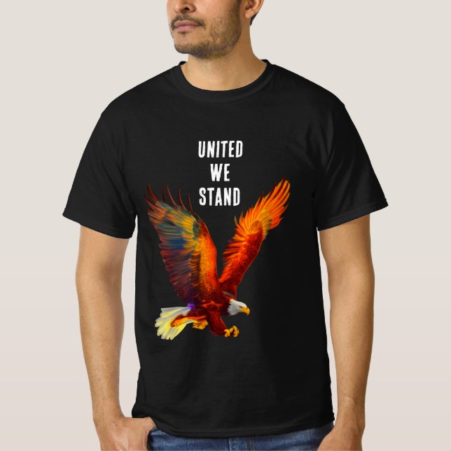 United We Stand Patriotic Eagle T - Shirt (Vorderseite)