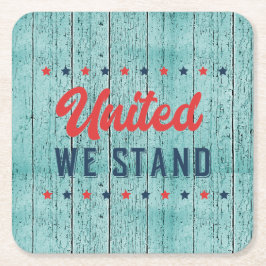 United We Stand Patriotic Rechteckiger Pappuntersetzer
