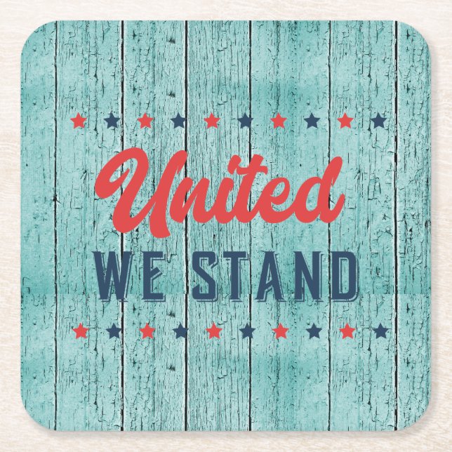 United We Stand Patriotic Rechteckiger Pappuntersetzer (Vorderseite)