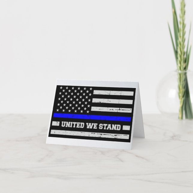 United We Stand Police Flag Dankeskarte (Vorderseite)