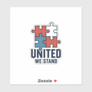 United We Stand Puzzle Teil Patriotisches Shirt De Aufkleber