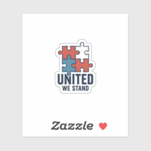 United We Stand Puzzle-Teil Patriotisches-Shirt-De Aufkleber