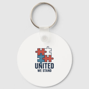 United We Stand Puzzle Teil Patriotisches Shirt De Schlüsselanhänger