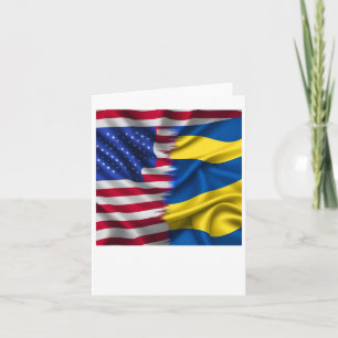 United We Stand - USA Ukraine Flaggen Aufkleber Karte