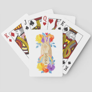 Unités des mains avec Fierté Floral Cartes de jeu