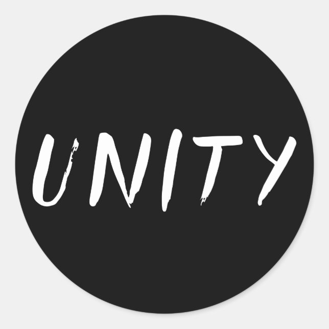 Unity B&W Runder Aufkleber (Vorderseite)