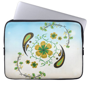 Unity Blossom – Friedliche grün-gelbe Harmonie Laptopschutzhülle