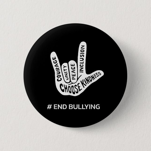 Unity Day Anti Bully Liebe Sign School beenden Sch Button (Vorderseite)