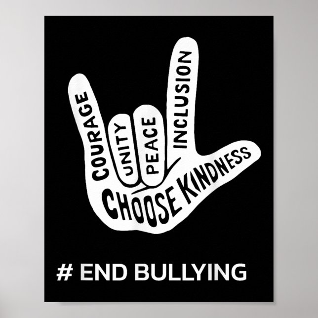 Unity Day Anti Bully Liebe Sign School beenden Sch Poster (Vorne)