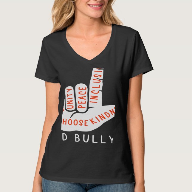Unity Day Orange Kids 2022 Anti Bullying Love Sign T-Shirt (Vorderseite)