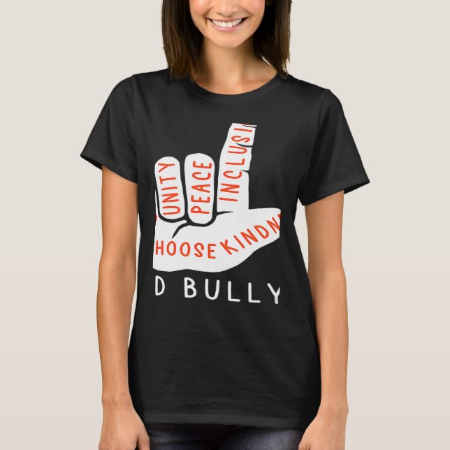 Unity Day Orange Kids 2022 Anti Bullying Love Sign T-Shirt (Vorderseite)