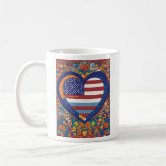 Unity Hearts: Hispanic Heritage Flag Design Kaffeetasse