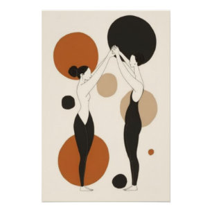 Unity in Motion Moderne feminine Verbindung Abst Poster