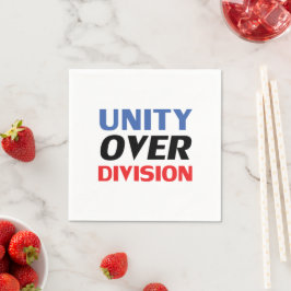 "Unity over Division", blaues, rotes Schwarz-weiße Serviette