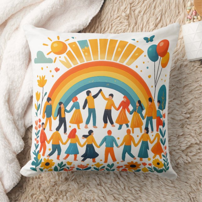 Unity Regenbogen Gemeinschaft Dekokissen (Decke)