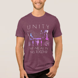 "Unity, Together" Inspiration Magenta Blue White Tri-Blend Shirt
