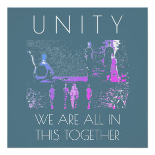"Unity, Together" Inspiration Magenta White Aquama Poster