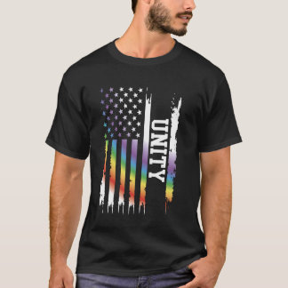 Unity United Staaten Rainbow unter US-Flagge T-Shirt