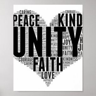 Unity WordCloud sei eine Art, Orange Unity zu stop Poster