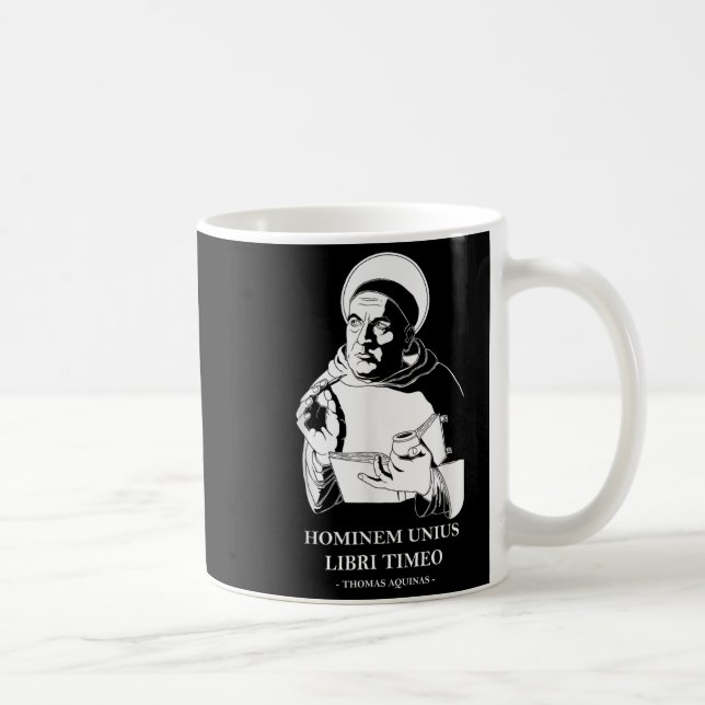 Unius Libri Philosopher Thomas Aquinas Zitat Kaffeetasse (Rechts)