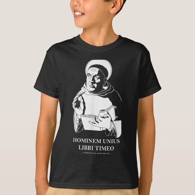 Unius Libri Philosopher Thomas Aquinas Zitat T-Shirt (Vorderseite)