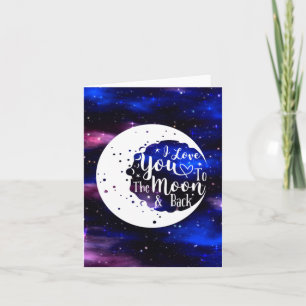Univers - Je t'aime à la lune et la carte arrière
