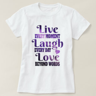 Univers pourpre T-shirt de l'amour de rire en di