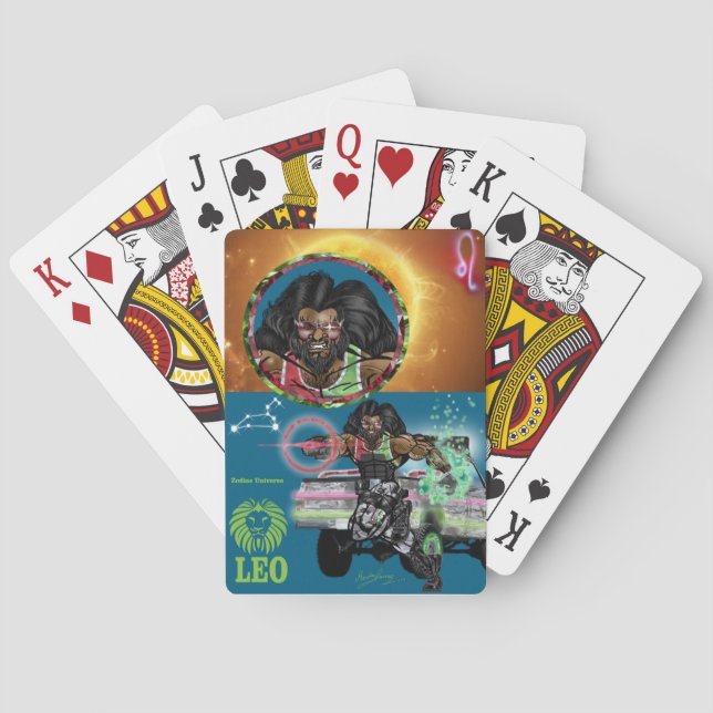 Univers Zodiaque - Lion - Cartes à Jouer Classique (dos)