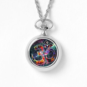 Universale OM Karma-Halskette-Uhr Armbanduhr